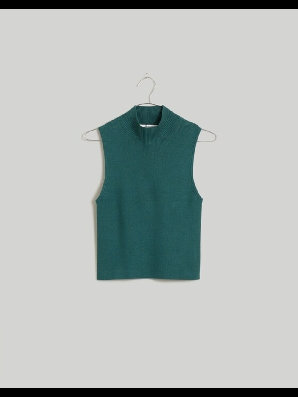 🌲 Madewell • The Signature Knit Mockneck Sweater Tank • Spruce • S